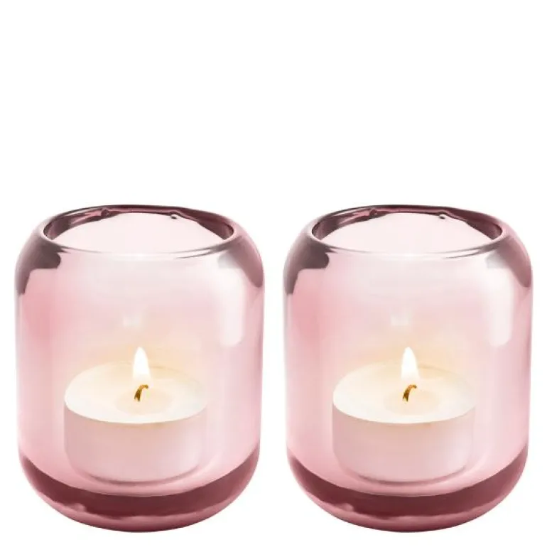 Acorn telysholder 2 stk rose