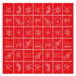 Adventruta duk 80x80 cm rød