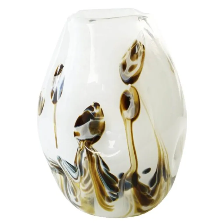 After Rain vase 28 cm hvit m/dekor