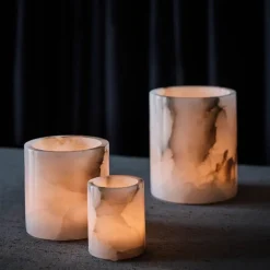 Alabaster telysholder XS 7,5 cm