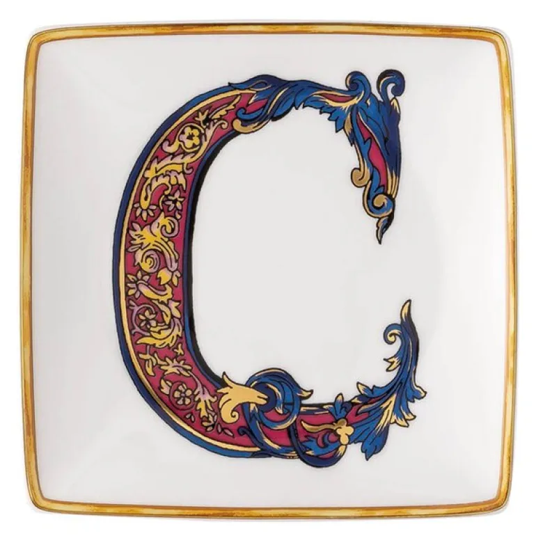 Alphabet skål 12 cm kvadratisk C