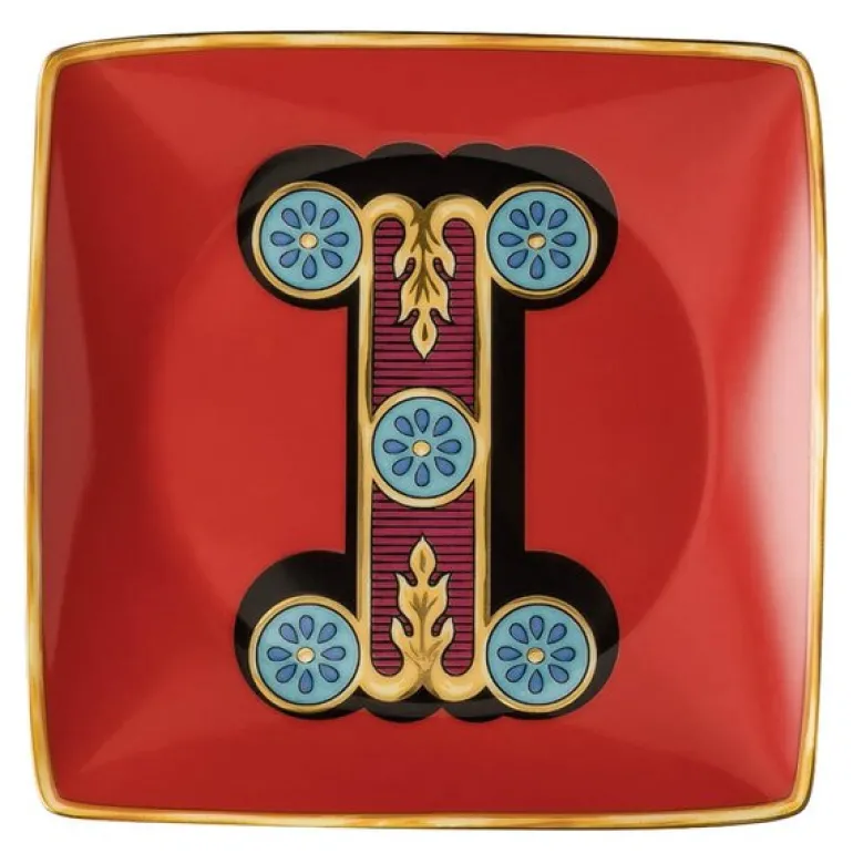Alphabet skål 12 cm kvadratisk I