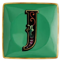 Alphabet skål 12 cm kvadratisk J