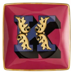 Alphabet skål 12 cm kvadratisk K