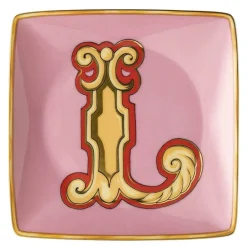 Alphabet skål 12 cm kvadratisk L