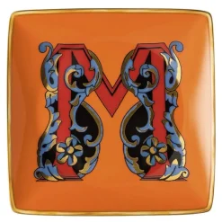 Alphabet skål 12 cm kvadratisk M