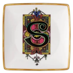 Alphabet skål 12 cm kvadratisk S