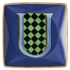 Alphabet skål 12 cm kvadratisk U