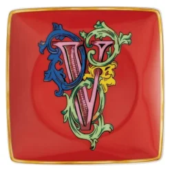 Alphabet skål 12 cm kvadratisk V