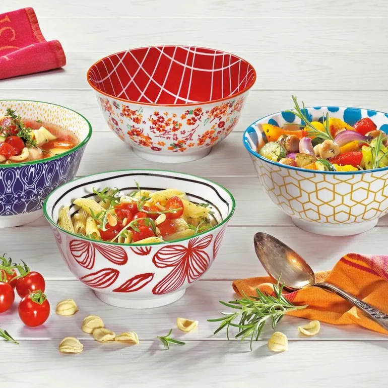 AMICI skål 85 cl 18 cm blomster