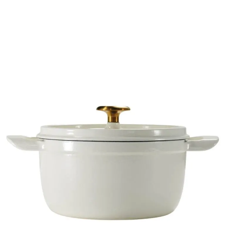 Ampezzo støpejernsgryte 3,7L white latte