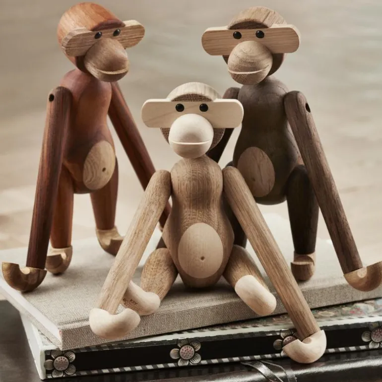 Apekatt teak/limba 20 cm
