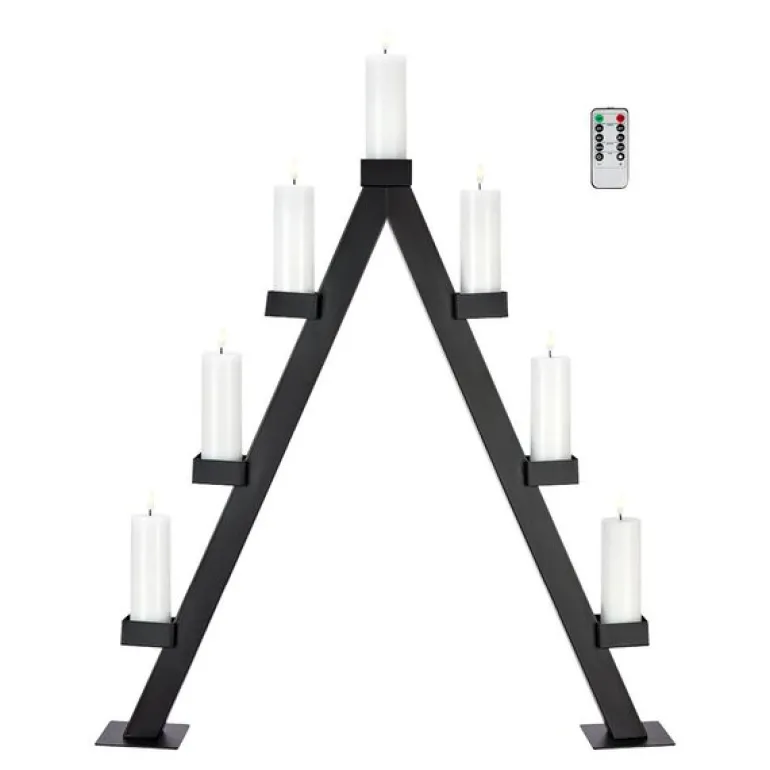 Arbor Lysestake 7 lys 85 cm svart