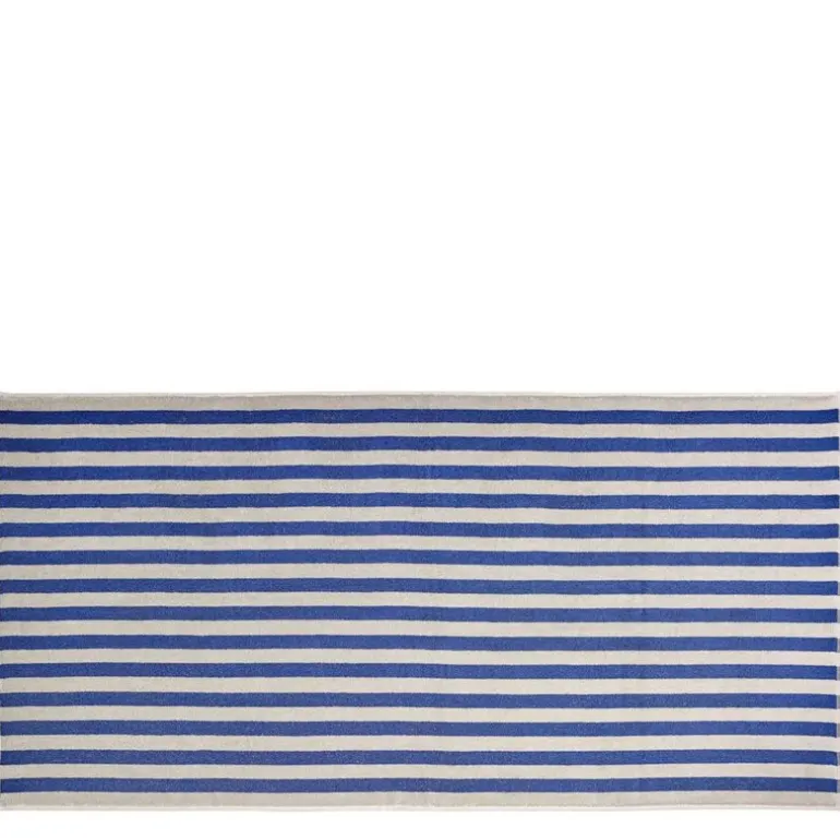 Arto badehåndkle 140x70 cm beige/blå brede striper