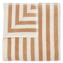 Arto badehåndkle 140x70 cm beige/orange brede striper
