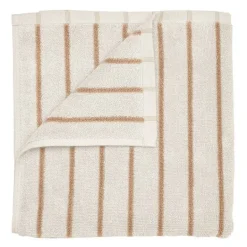 Arto badehåndkle 140x70 cm beige/orange tynne striper