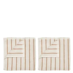 Arto gjestehåndkle 50x30 cm 2 stk beige/orange