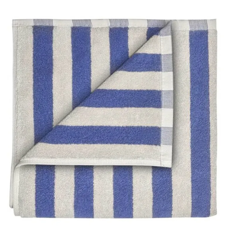 Arto gjestehåndkle 50x30 cm 2 stk beige/blå brede striper