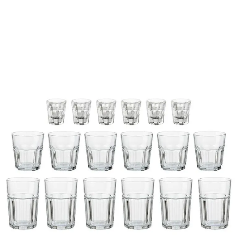 Atelier garnit glassett 18 deler 6x36 cl + 6x28 cl + 6x5 cl