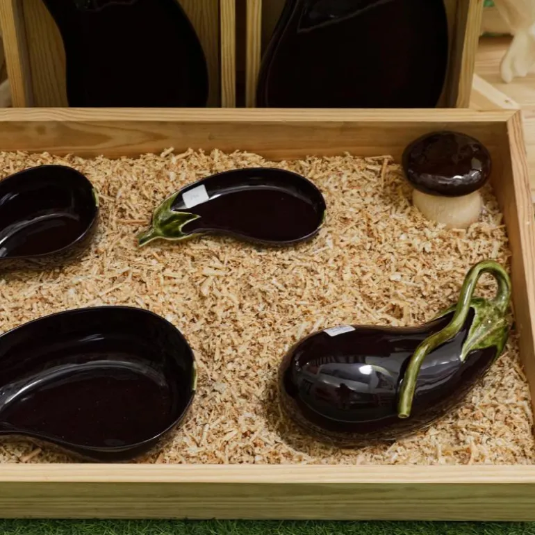 Aubergine salatskål 26 cm lilla/grønn