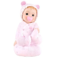Baby med smokk 9 cm rosa