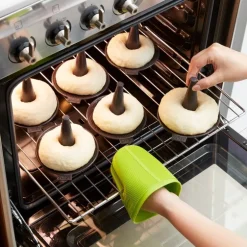 Bagelform i silikon 6 stk brun