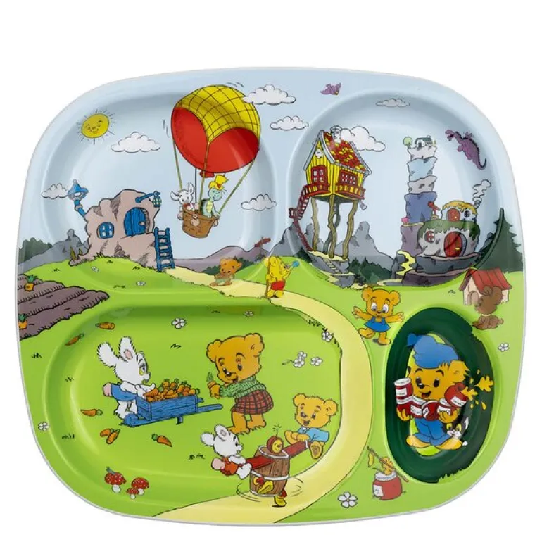 Bamse tallerken med 4 rom