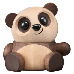 Bao Bao panda trefigur 16 cm ask/valnøtt