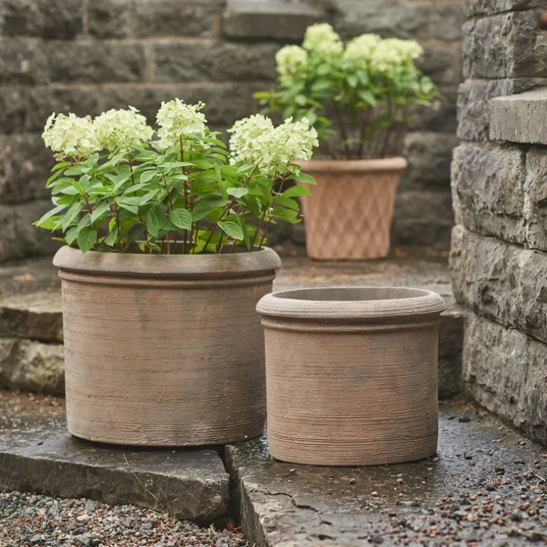 Bari blomsterkrukke 34/44 cm 2 stk terracotta brun