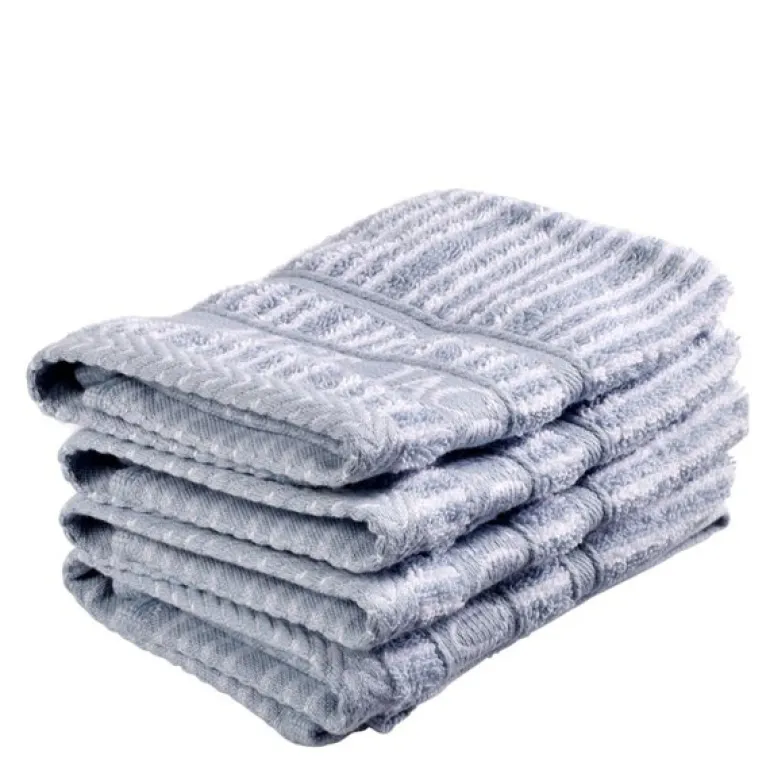 Bath Collection vaskeklut 30x30 cm 4 stk powder blue stripes