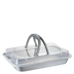 bAYk kakeform/langpanne med lokk 3,5L sølv