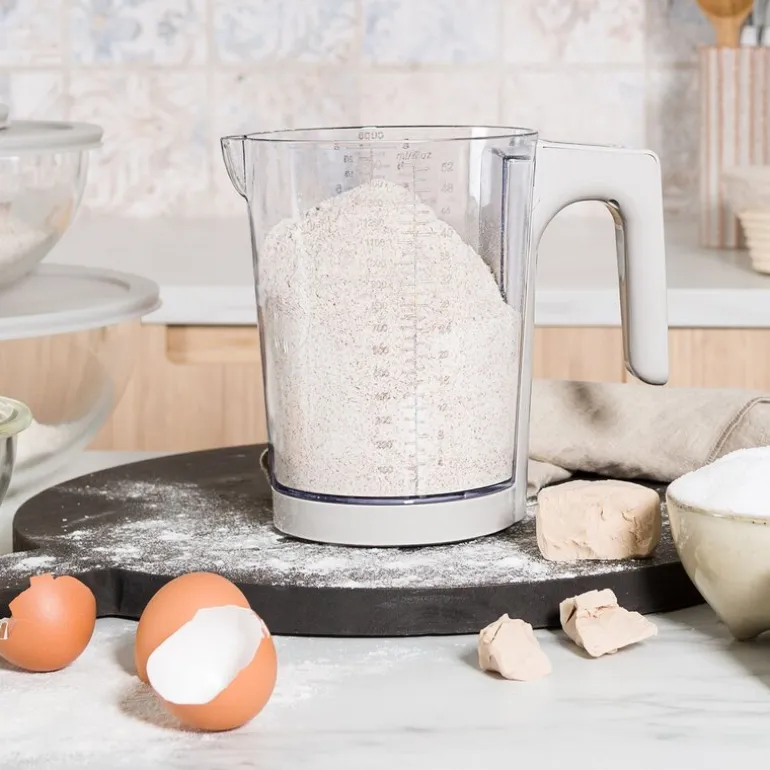bAYk kjøkkenvekt/målebeger 5kg/1,5L klar/grå