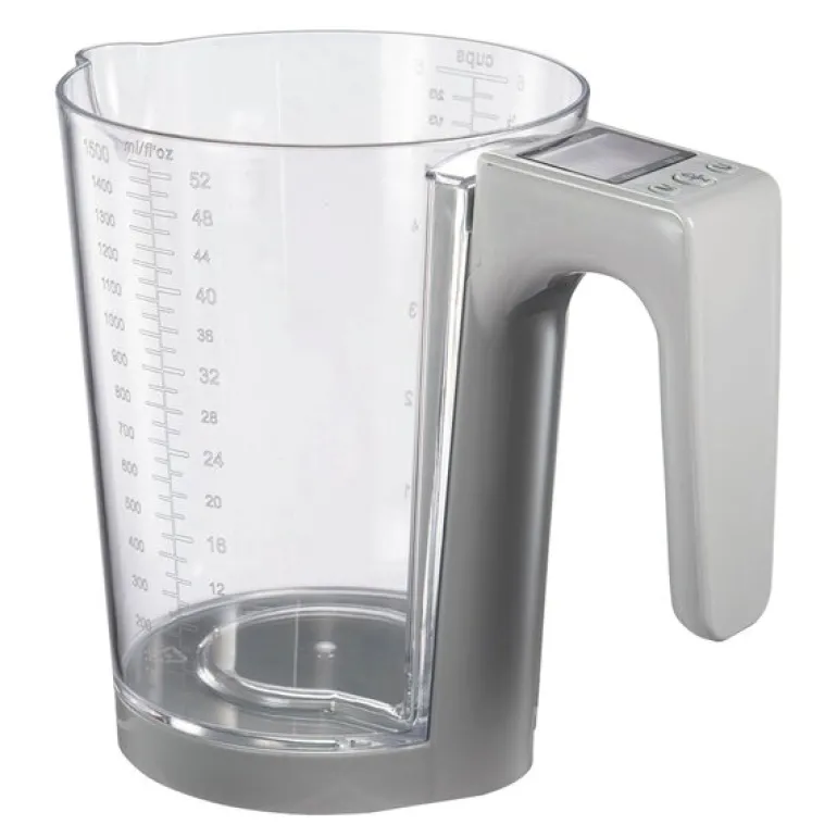 bAYk kjøkkenvekt/målebeger 5kg/1,5L klar/grå