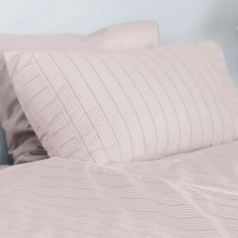 Bedding Collection putetrekk 50x70 cm 2 stk powder rose stripes