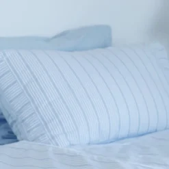 Bedding Collection putetrekk 50x70 cm 2 stk powder blue stripes
