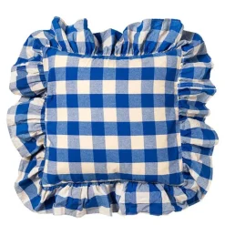 Bell putetrekk med volang 50x50 cm klarblå