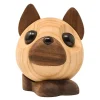 Benny fransk bulldog trefigur 10 cm ask/valnøtt