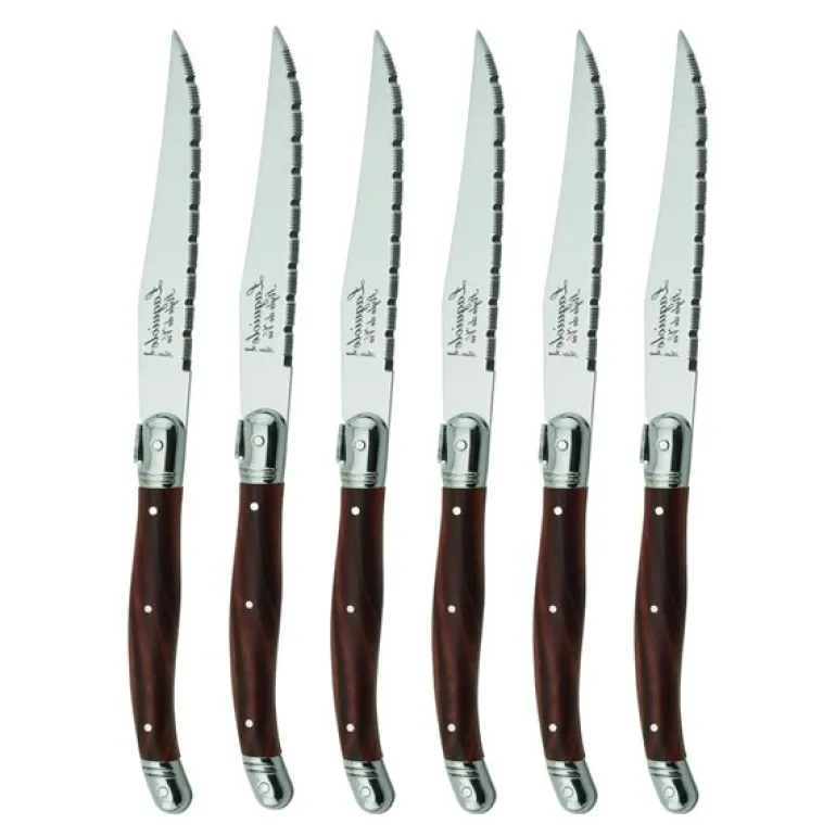 Biffkniver 23 cm 6 stk dark wood