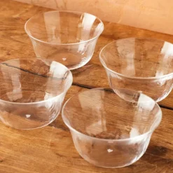 Big Love dessertskåler i glass 14 cm 4 stk riflet klare