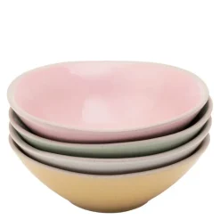 Big Love tapasskåler i stentøy 13,5 cm 4 stk rosa/hvit/grønn/gul