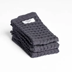 Big Waffle vaskeklut 25x40 cm 3 stk dark grey
