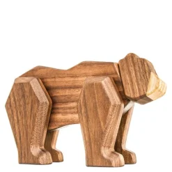 Bjørn trefigur 12 cm valnøtt/ask