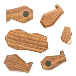 Bjørn trefigur 12 cm valnøtt/ask