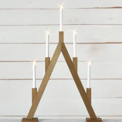 Bjurfors 5-armet adventsstake 76,5 cm beiset brun