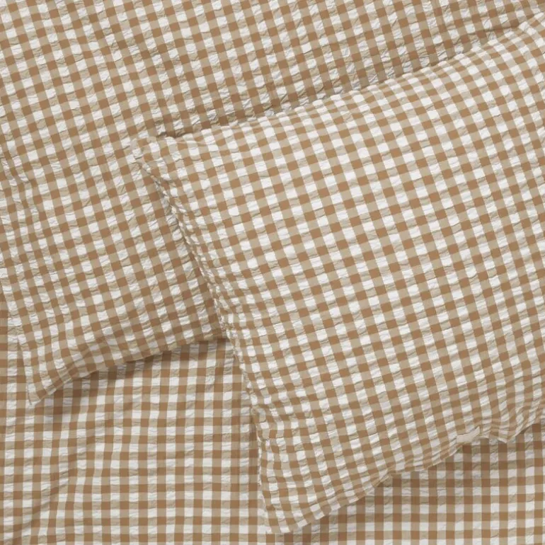 Bæk&Bølge krepp sengesett 220x220 cm karamell/offwhite