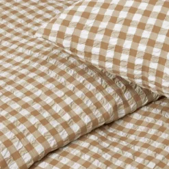 Bæk&Bølge krepp sengesett 200x220 cm karamell/offwhite
