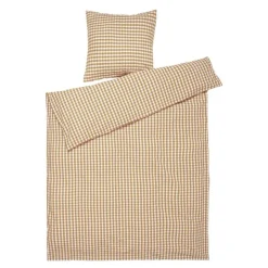 Bæk&Bølge krepp sengesett 140x220 cm karamell/offwhite
