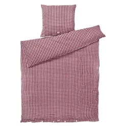 Bæk&Bølge krepp sengetøy 150x210 cm plomme/rosa