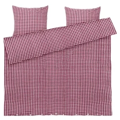 Bæk&Bølge krepp sengetøy 220x220 cm plomme/rosa