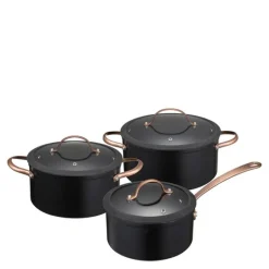 Black Copper grytesett 3 deler 1,5/3/4,5L keramisk svart/kobber